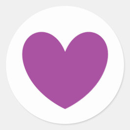 紫のポルカハートオン白 ラウンドシール