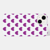 紫のポルカハートオン白 Case-Mate iPhoneケース (裏面 (横))