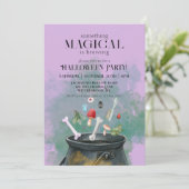 紫のポーションと呪文ウィッチカルドロンハロウィーン 招待状 (スタンド正面)