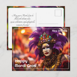 💚💜💛紫のマジェスティ:マルディグラのエレガンス ポストカード