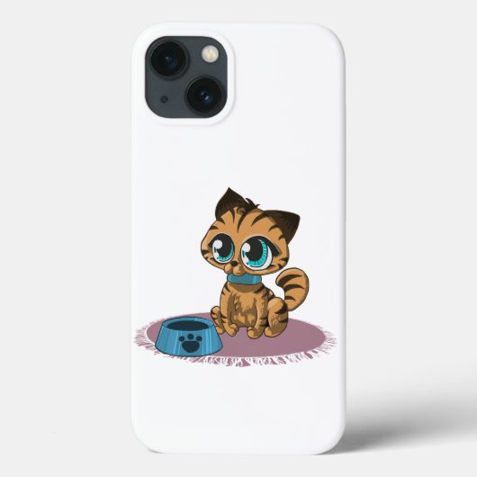 紫のマットに茶色の青い目の子猫 Case-Mate iPhoneケース (裏面)