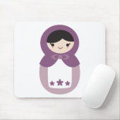 紫のマトリョーシカ人形 マウスパッド (マウス)