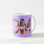 紫のママのパーソナライズされた写真 コーヒーマグカップ (正面右)