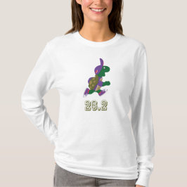 紫のマラソン亀ランナー Tシャツ