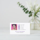 紫のミニマリストソーシャルメディアプロファイル写真 名刺 (スタンド正面)