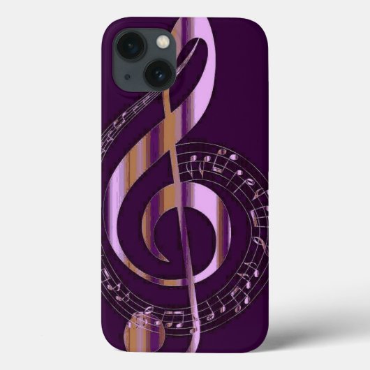 紫のミュージカルノートケースメイトiPhoneケース Case-Mate iPhoneケース (裏面)