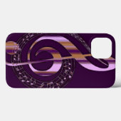 紫のミュージカルノートケースメイトiPhoneケース Case-Mate iPhoneケース (裏面 (横))