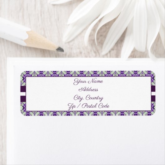 紫のミントグリーンと白 ラベル (インサイチュ)