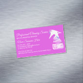 紫のメイドスプレー花洗浄 マグネット名刺 (インサイチュ)