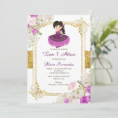 紫のメキシカンドレス 3歳の誕生日1 招待状 (スタンド正面)