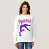 紫のメタリックをタンブルする体操力 スウェットシャツ (正面フル)