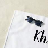 紫のメタリックをタンブルする体操力 ビーチタオル (インサイチュ)