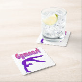 紫のメタリックをタンブルする体操力 ペーパーコースター (インサイチュ)