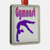 紫のメタリックをタンブルする体操力 メタルオーナメント (右)