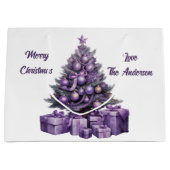 紫のメリークリスマス ラージペーパーバッグ (正面)