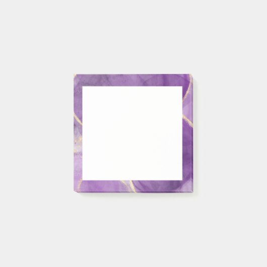 紫のモダンアルコールインクアート ポストイット (正面)