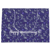 紫のモダンエレガント人気があるフローラ ラージペーパーバッグ (正面)