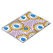 紫のモダンカラフルチベット抽象芸術パターン ノートブック (左側)