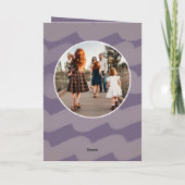 紫のモダンクリスマスの願い家族の写真 シーズンカード (裏面)