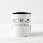 紫のモダンクリスマスツリー ツートーンマグカップ (中央)