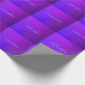 紫のモダングラデーション名とモノグラム ラッピングペーパー (角)