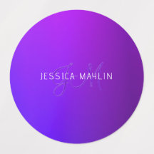 紫のモダングラデーション名とモノグラム