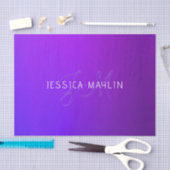 紫のモダングラデーション名とモノグラム 薄葉紙 (クラフト)