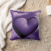 紫のモダンハート水の色バレンタインデー クッション (ブランケット)