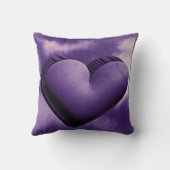 紫のモダンハート水の色バレンタインデー クッション (裏面)