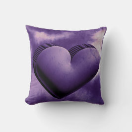 紫のモダンハート水の色バレンタインデー クッション