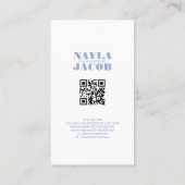 紫のモダンパタ市松模様にンQRコード 名刺 (裏面)