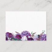 紫のモダンフローラサンキューカード 名刺 (裏面)
