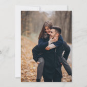 紫のモダンフローラ写真の結婚式の日付を保存 案内状 (裏面)