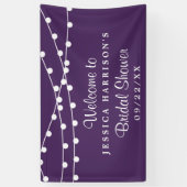 紫のモダンブライダルシャワーに文字列のライト 横断幕 (縦)