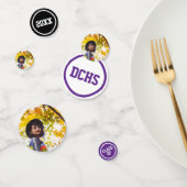 紫のモダン丸の写真卒業 コンフェッティ (グループ)