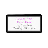 紫のモダン住所 シール (正面)