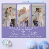 紫のモダン写真コラージュ日付カードフライを保存 チラシ (シングル)