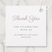 紫のモダン台本の写真バプテスマ フェイバータグ (裏面)