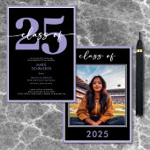 紫のモダン台本の卒業発表 招待状