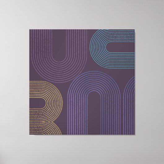 紫のモダン抽象芸術 キャンバスプリント (正面)