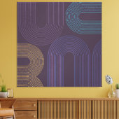 紫のモダン抽象芸術 キャンバスプリント (インサイチュ (リビング))