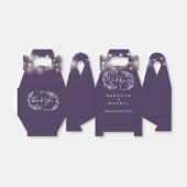 紫のモダン文字列がフローラの光を結婚放つ フェイバーボックス (折り畳みなし)