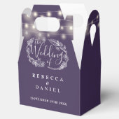 紫のモダン文字列がフローラの光を結婚放つ フェイバーボックス (オープン)