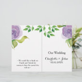 紫のモダン水彩フローラ結婚式 (スタンド正面)