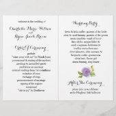 紫のモダン水彩フローラ結婚式 (裏面)