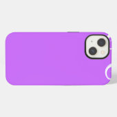 紫のモダン白の渦巻き iPhoneケース (裏面横)