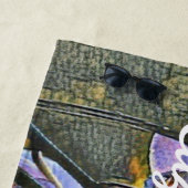 紫のモダン絵画ピンクの蘭の花の香り ビーチタオル (インサイチュ)