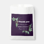 紫のモダン緑のカスタム結婚式の好意バッグ フェイバーバッグ (正面)