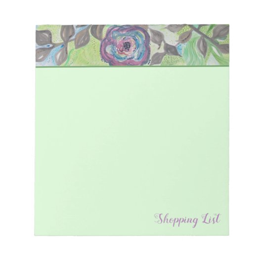 紫のモダン花アートのショッピング一覧 ノートパッド (正面)