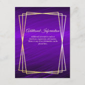 紫のモダン金ゴールド枠 エンクロージャーカード (裏面)